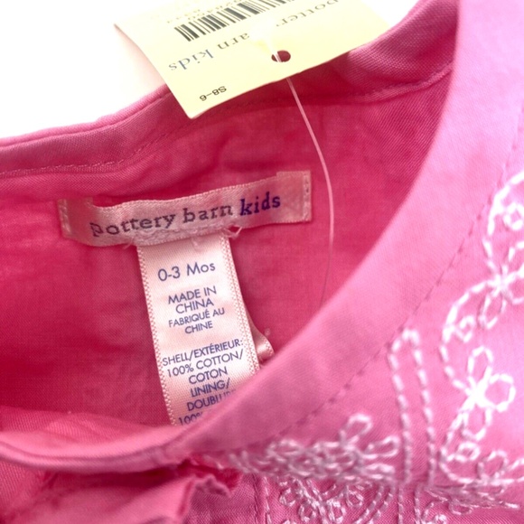 Pottery Barn Baby Outift Size 0-3m Girls One Piece Pink Buttons Children Kids - Picture 6 of 8